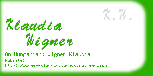 klaudia wigner business card